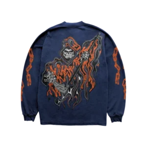 Warren Lotas Chain Reaper Long Sleeve T-Shirt – Navy