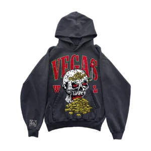 Skull Slot Bling Bling Hoodie - Vintage Black