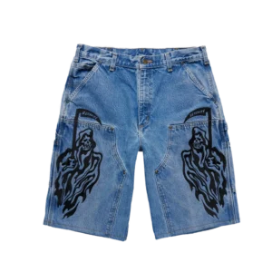 Serenity Vintage Carhartt Double Knee Shorts - Blue Denim/Black